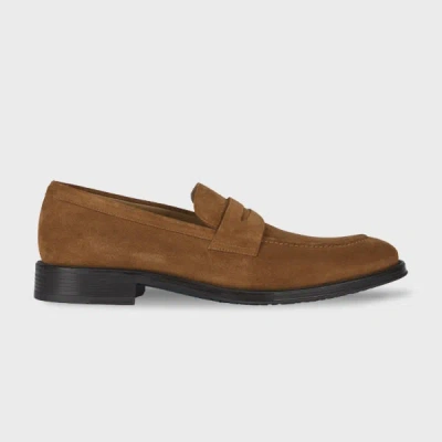 Ps By Paul Smith Tan Suede 'pierce' Loafers Brown