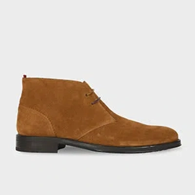 Ps By Paul Smith Tan Suede 'wilbur' Boots Brown
