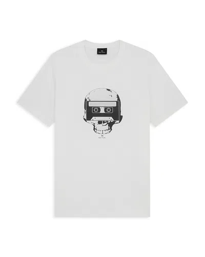 Ps By Paul Smith Tape Skull Graphic Tee In White