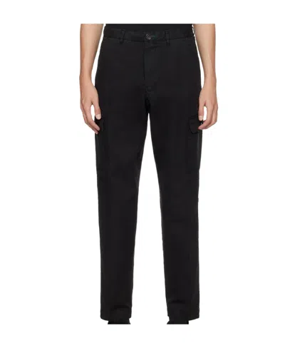 Ps By Paul Smith Tapered Cargo Trousers In Black