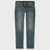 Ps By Paul Smith Tapered-fit Vintage-wash Crosshatch Stretch Jeans Blue In Blue