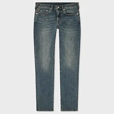 PS BY PAUL SMITH TAPERED-FIT ANTIQUE-WASH 'CROSSHATCH STRETCH' JEANS BLUE