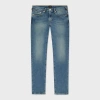 Ps By Paul Smith Tapered-fit Antique-wash Organic Vintage Stretch Jeans Brown In Blue