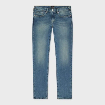 Ps By Paul Smith Tapered-fit Antique-wash Organic Vintage Stretch Jeans Brown In Blue
