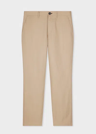 Ps By Paul Smith Tapered-fit Beige Cotton-linen Chinos Brown