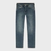 Ps By Paul Smith Tapered-fit 'crosshatch Stretch' Blue-rinse Jeans In Blue