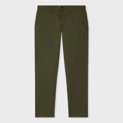 Ps By Paul Smith Tapered-fit Dark Khaki Stretch-cotton Chinos Green