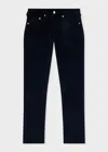 Ps By Paul Smith Tapered-fit Dark Navy Corduroy Trousers Blue In Blue