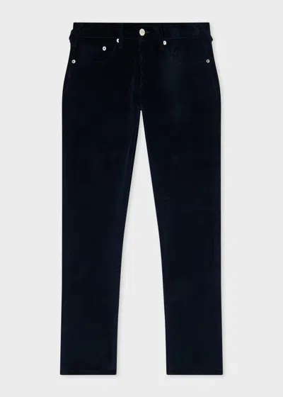 Ps By Paul Smith Tapered-fit Dark Navy Corduroy Trousers Blue