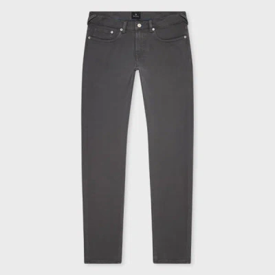 Ps By Paul Smith Tapered-fit Grey Garment-dyed Organic Cotton-stretch Jeans In Black