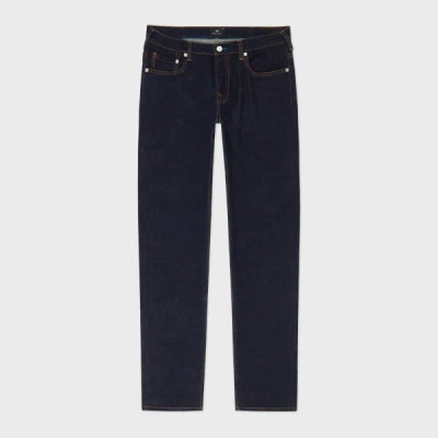 Ps By Paul Smith Tapered-fit Indigo-rinse 'crosshatch Stretch' Jeans Blue