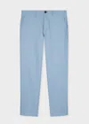 Ps By Paul Smith Tapered-fit Light Blue Cotton-linen Chinos In Blue