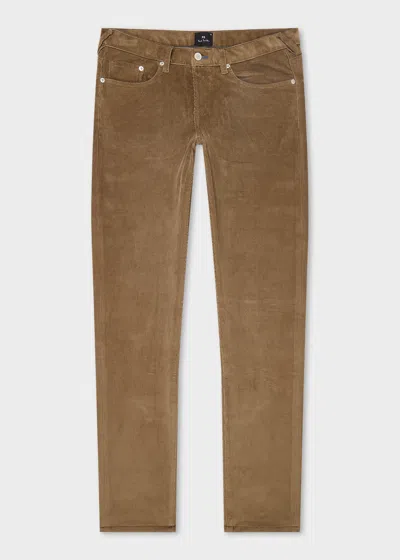 Ps By Paul Smith Tapered-fit Light Brown Corduroy Trousers