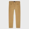 Ps By Paul Smith Tapered-fit Light Tan Garment-dyed Organic Cotton-stretch Jeans Brown In Brown