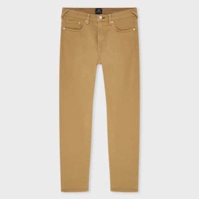 Ps By Paul Smith Tapered-fit Light Tan Garment-dyed Organic Cotton-stretch Jeans Brown