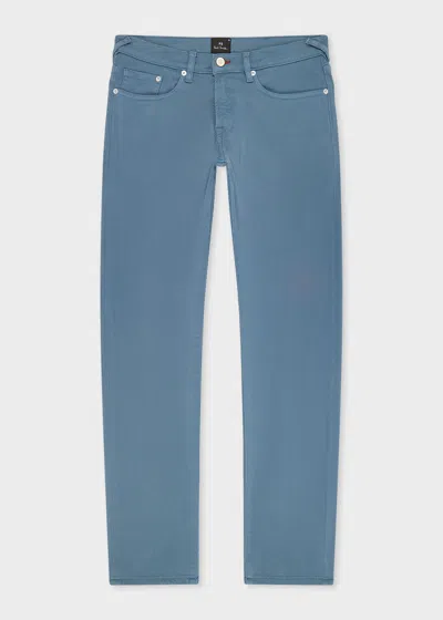 Ps By Paul Smith Tapered-fit Mid Blue Garment-dyed Organic Cotton-stretch Jeans