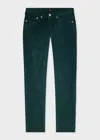 Ps By Paul Smith Tapered-fit Petrol Blue Corduroy Trousers Green In Green