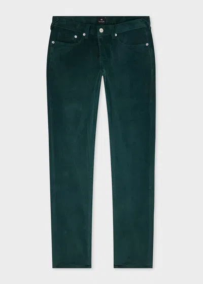 Ps By Paul Smith Tapered-fit Petrol Blue Corduroy Trousers Green