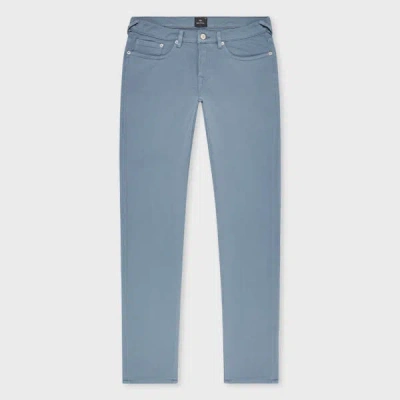 Ps By Paul Smith Tapered-fit Powder Blue Garment-dyed Organic Cotton-stretch Jeans
