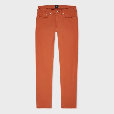 Ps By Paul Smith Tapered-fit Rust Garment-dyed Organic Cotton-stretch Jeans In Red