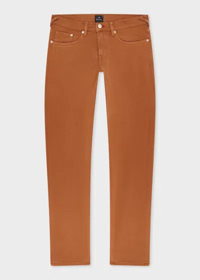 Ps By Paul Smith Tapered-fit Rust Garment-dyed Organic Cotton-stretch Jeans Brown