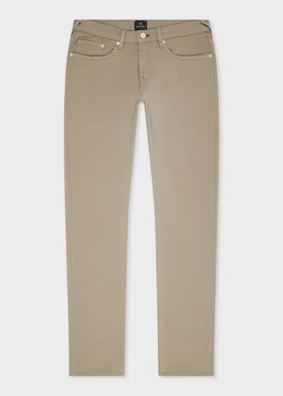Ps By Paul Smith Tapered-fit Stone Grey Garment-dyed Organic Cotton-stretch Jeans