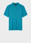 Ps By Paul Smith Teal Blue Organic Cotton Zebra Polo Shirt Green In Green