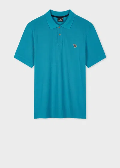 Ps By Paul Smith Teal Blue Organic Cotton Zebra Polo Shirt Green