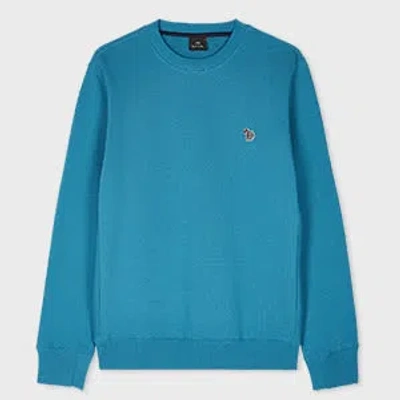 Ps By Paul Smith Teal Blue Zebra Logo Organic Cotton Sweatshirt Green