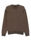 Ps By Paul Smith Textured Crew-neck Sweater In Brown