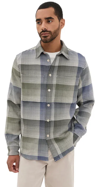 Ps By Paul Smith Textured Plaid Button Down Shirt Beige In Multi