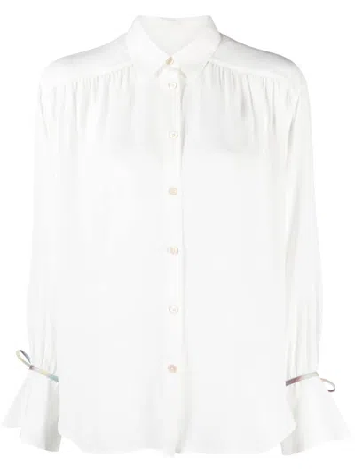 Ps By Paul Smith Tied-cuffs Long-sleeves Shirt In White