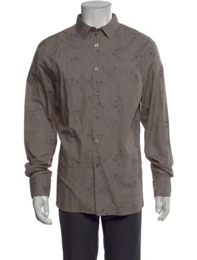 Pre-owned Ps By Paul Smith Tie-dye Print Long Sleeve Dress Shirt In Gray