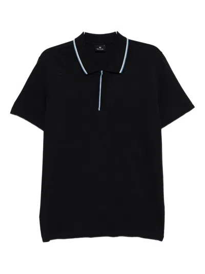 Ps By Paul Smith Tipped Trim Polo Shirt In Blue