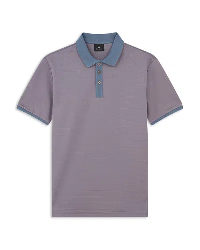 Ps By Paul Smith Tonal Stripe Short Sleeve Polo Shirt In Gray