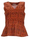 Ps By Paul Smith Top With Perforated Pattern In Brown