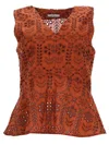 Ps By Paul Smith Top With Perforated Pattern In Brown