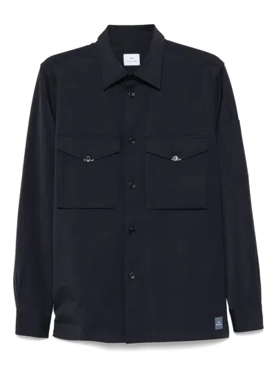 Ps By Paul Smith Twill Shirt Jacket In Blue