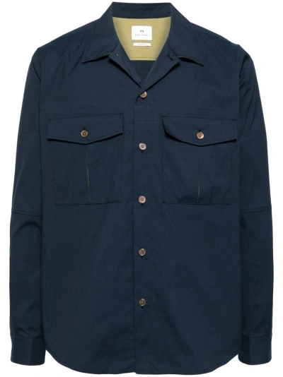 Ps By Paul Smith Utility Shirt In Blue