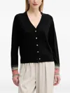 Ps By Paul Smith V-neck Contrasting-cuffs Cardigan In Black