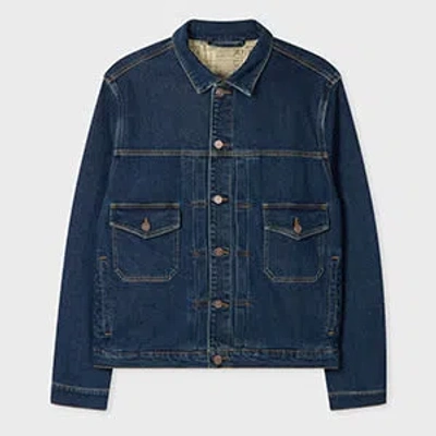 Ps By Paul Smith Vintage-wash Organic-cotton Denim Jacket Blue