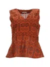 Ps By Paul Smith Top With Perforated Pattern In Orange