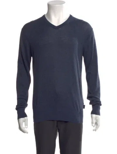 Pre-owned Ps By Paul Smith V-neck Long Sleeve Pullover In Blue