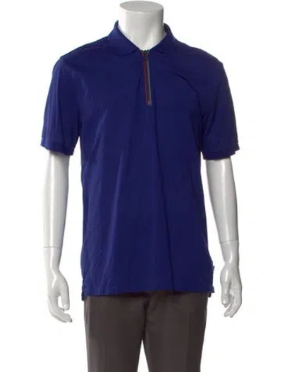 Pre-owned Ps By Paul Smith V-neck Short Sleeve Polo Shirt In Blue
