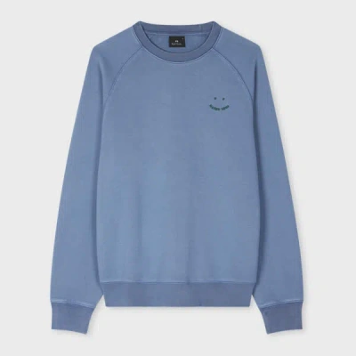 Ps By Paul Smith Mens Ls Sweatshirt Ps Happy Emb Blue