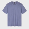 Ps By Paul Smith Washed Blue Embroidered 'happy' T-shirt In Blue