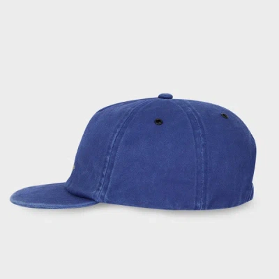 Ps By Paul Smith Washed Blue 'happy' Cotton Cap