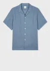 Ps By Paul Smith Washed Blue Linen Short-sleeve Shirt In Blue