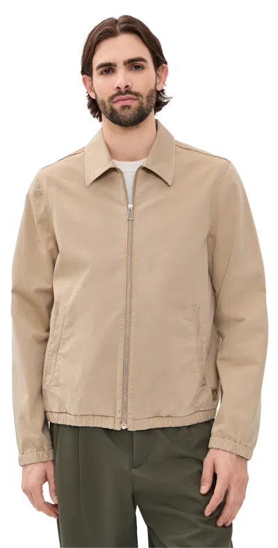 Ps By Paul Smith Washed Cotton Twill Coach Jacket Beige In Brown