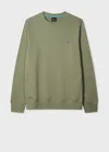 Ps By Paul Smith Washed Green Organic Cotton Zebra Logo Sweatshirt